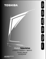 Toshiba 27AF41 32AF41 36AF41 TV Operating Manual