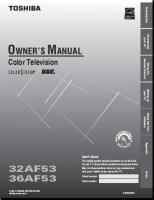 TOSHIBA 36AF53OM Operating Manual