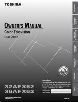 Toshiba 32AFX62 36AFX62 TV Operating Manual