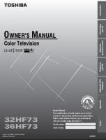 Toshiba 32HF73 36HF73 TV Operating Manual