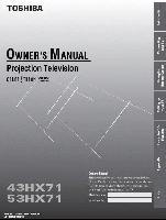 Toshiba 53HX71OM TV Operating Manual