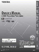 Toshiba 57HLX82 Consumer Electronics Operating Manual