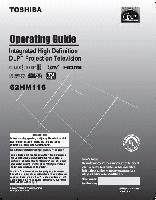 Toshiba 62HM116 TV Operating Manual