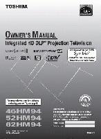 TOSHIBA 62HM94OM Operating Manual