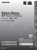 Toshiba 52HMX84 62HMX84 TV Operating Manual