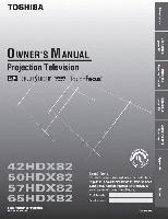 Toshiba 42HDX82 50HDX82 57HDX82 TV Operating Manual