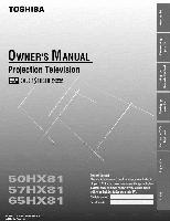 Toshiba 65HX81OM TV Operating Manual