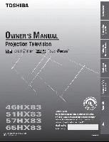 TOSHIBA 65HX83OM Operating Manuals TOSHIBA 65HX83OM Operating Manuals