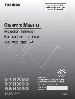 Toshiba 51HX93 57HX93 65HX93 Consumer Electronics Operating Manual
