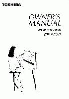 TOSHIBA CF19C20OM Operating Manual