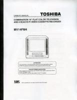 Toshiba MV14FM4 TV/DVD Combo Operating Manual