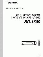 Toshiba SD1600 SER0041 DVD Player Operating Manual
