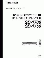 Toshiba SD1700 SD1750 DVD Player Operating Manual