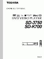 Toshiba SD3750 SDK700 SER0058 DVD Player Operating Manual