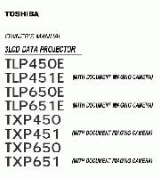 TOSHIBA TLP450EOM Operating Manual