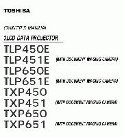 Toshiba TLP450 TLP450E TLP451 Projector Operating Manual