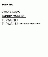 Toshiba TLP680 TLP680U TLP681 Projector Operating Manual