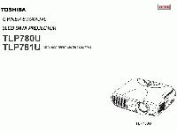 Toshiba TLP780 TLP780U TLP781 Consumer Electronics Operating Manual