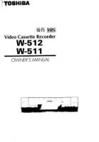Toshiba W512 W511 VCR Operating Manual