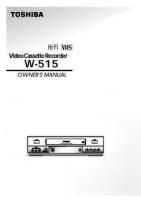 Toshiba W515 Projector Operating Manual