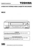 Toshiba W525 VCR Operating Manual