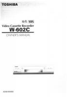 Toshiba W602C VCR Operating Manual