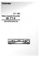 Toshiba W714 VCR Operating Manual