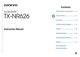Onkyo TX-NR626 Audio/Video Receiver Operating Manual