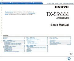 Onkyo TXSR444 Audio/Video Receiver Operating Manual