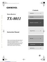 Onkyo TX8011 Audio/Video Receiver Operating Manual