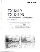 Onkyo TX8410 Audio/Video Receiver Operating Manual
