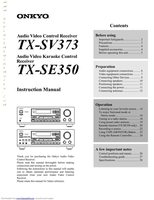 Onkyo TXSV373 Audio/Video Receiver Operating Manual