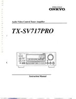 Onkyo TXSV717PRO Audio/Video Receiver Operating Manual