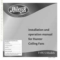 Hunter 23530420 Ceiling Fan Operating Manual