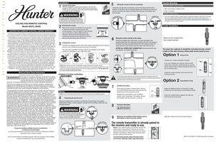 Download Hunter 99372 IN2TX50 Ceiling Fan Remote Control documentation