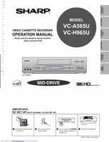 Sharp VCA565U VCH965U VCR Operating Manual