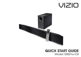 Vizio B3820C6 S2121wD0 S2121wDo Sound Bar System Operating Manual