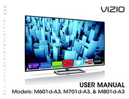 Vizio M601dA3 M701dA3 M801dA3 TV Operating Manual