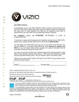 Vizio VF552XVT TV Operating Manual