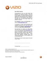 Vizio VX42LHDTV10A TV Operating Manual