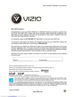 Vizio VM190XVT VM230XVT TV Operating Manual