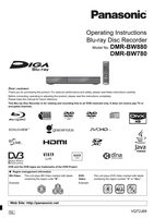 Panasonic DMRBW880GL Blu-Ray DVD Player Operating Manual