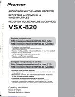 Pioneer VSX-820 Audio/Video Receiver Operating Manual
