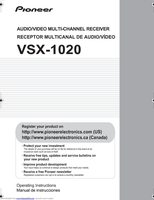 Pioneer VSX-1020 Audio/Video Receiver Operating Manual