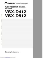 Yamaha VSXD412 VSXD412K VSXD412K/KCXJI Audio/Video Receiver Operating Manual