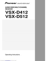 Yamaha VSXD412 VSXD412K VSXD412K/KCXJI Audio/Video Receiver Operating Manual