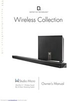 Definitive Technology W Studio Micro UltraSlim 3.1 Wireless Sound Bar  Music Streaming System Operating Manual