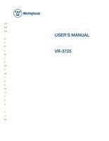 Westinghouse VR3725OM Operating Manuals Westinghouse VR3725OM Operating Manuals