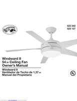 Hampton Bay 55295 Windward II 54 in. Brushed Steel Ceiling Fan Ceiling Fan Operating Manual
