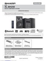 Sharp XL-BH250 Audio System Operating Manual